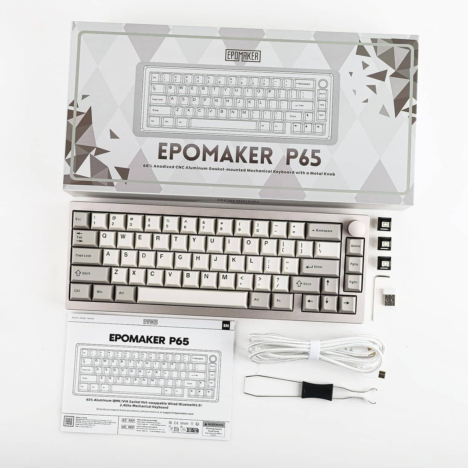 EPOMAKER P65 QMK/VIA ワイヤレスアルミニウムゲーミングキーボード