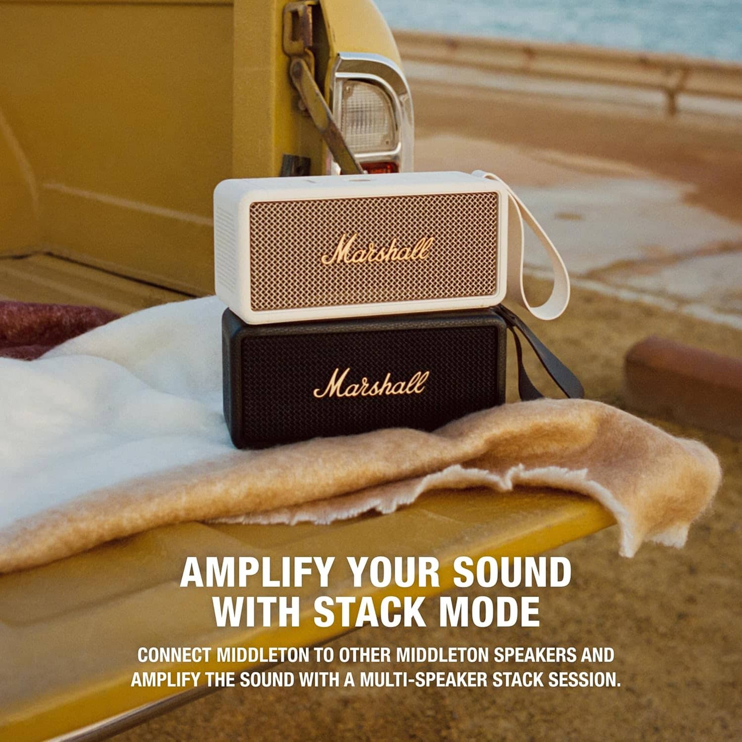 Marshall ワイヤレスポータブル防水スピーカー Middleton クリーム