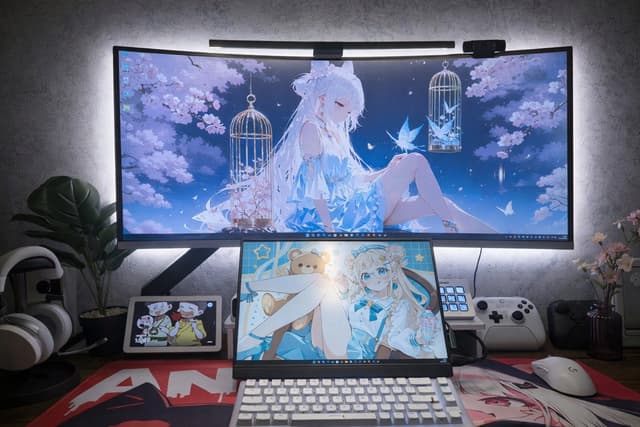 お仕事とゲーム用デスク